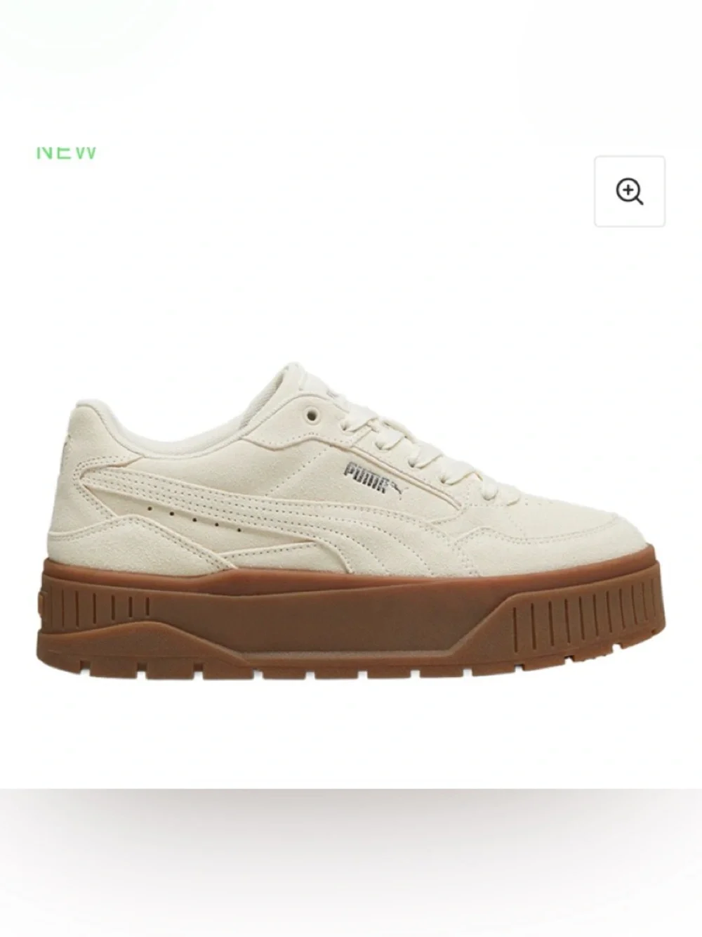 Puma Karmen 11 Suede Idol Platform Sneakers Size 9.5 Cream - Picture 1 of 7